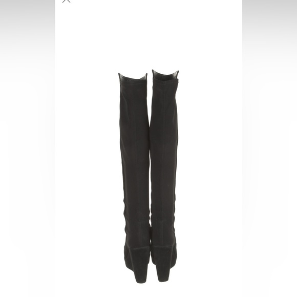 Stuart Weitzman suede tall boots, size 7 black - Picture 2 of 5